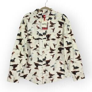 Medium NEW Woolrich x Target Bird Motif Flannel LongSleeve ButtonUp